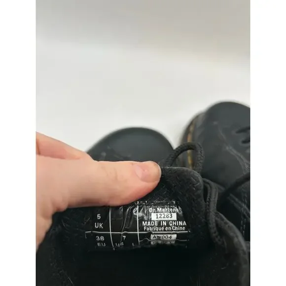 RARE DAISY Dr. Martens Chunky Platform Black Leather 12283 Oxford Boot WMS Sz 7 - Picture 12 of 12